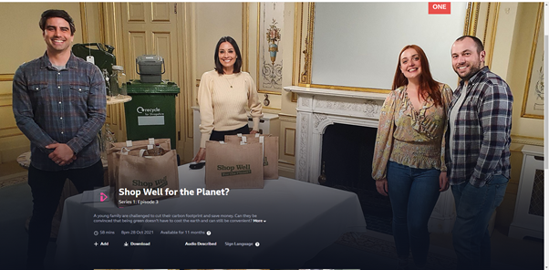 Picture of BBC TV programme - Shop Well for the planet