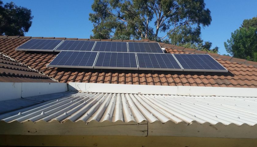 Picture of solar panels on a roof