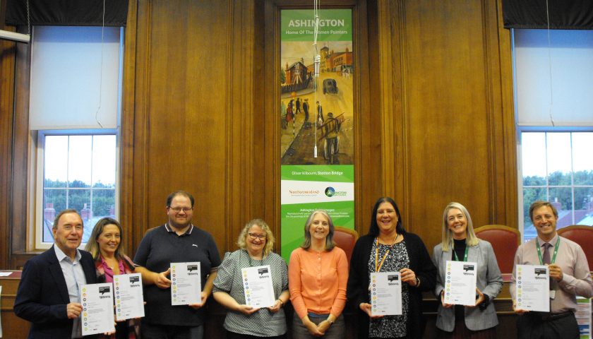 Picture of ten councillors from Northumberland receiving their Carbon Literacy certificates.